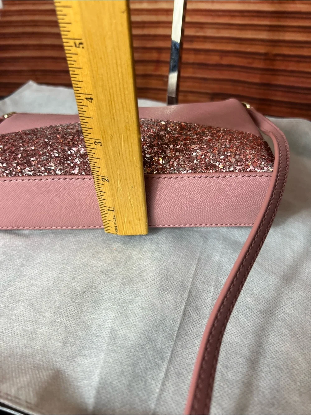 NWOT Kate Spade Leather Greta Court Glitter Ramey Crossbody Bag, Zip Closure 💖